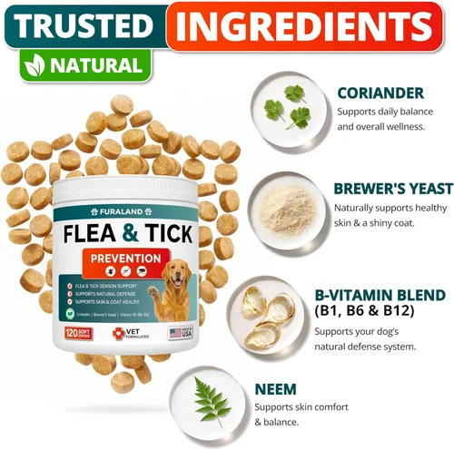 Miniatura 3 de Prevención de pulgas y garrapatas para perros masticables - Tratamiento natural de pulgas y garrapatas para perros - Píldoras de control oral