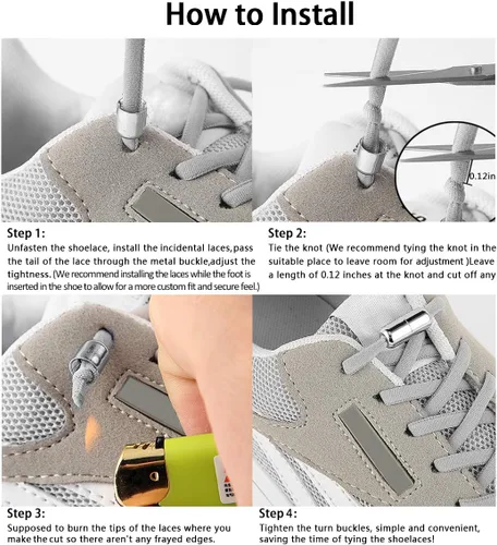 Miniatura 3 de Cordones elásticos para zapatos para adultos, niños, ancianos, sistema con cordones elásticos (2 pares)