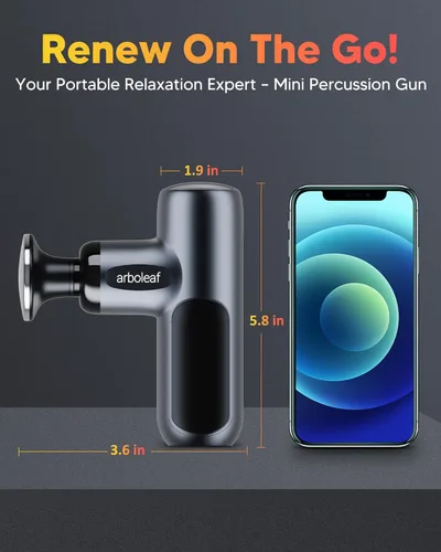 Miniatura 8 de arboleaf Mini pistola de masaje con calor, masajeador muscular de percusión para aliviar el dolor, portátil y silencioso, masajeador pequeño