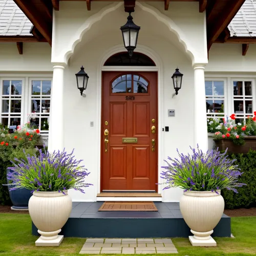 Miniatura 3 de Ammyoo Plantas artificiales de plástico para decoraciones al aire libre, hierba falsa de mono para el porche y patio exterior, plantas verdes Morado