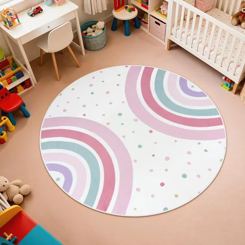 Miniatura 20 de STARUIA Alfombra lavable de arco iris para guardería de niñas, alfombra pequeña de 3 x 5 pies, alfombras de área coloridas para dormitorio de niños