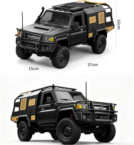 Miniatura 7 de Auto de control remoto, escala 1/12 4WD todoterreno Rc coches con luces LED, control proporcional de 2 velocidades de 2.4 GHz, todo terreno RTR Negro