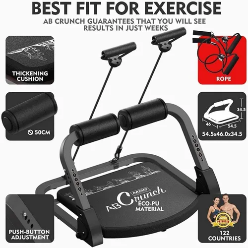 Miniatura 9 de Máquina de Abdominales Equipo de Entrenamiento Abdominal Máquina de Sentadillas y Equipo de Ejercicio Máquina de Abdominales para Entrenamiento