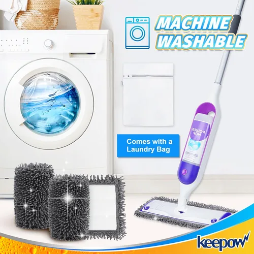 Miniatura 9 de KEEPOW Almohadillas de microfibra reutilizables para mopa Swiffer Powermop, paquete de 2, almohadillas de mopa eléctrica para trapeador de 13 a 15