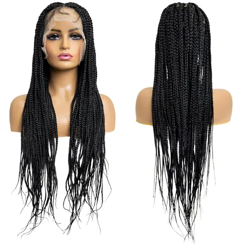Miniatura 11 de PIB Peluca de encaje completo individual de 12 pulgadas, diseño de Passion Twist con raya cuadrada, pelucas trenzadas sin nudos para mujeres negras