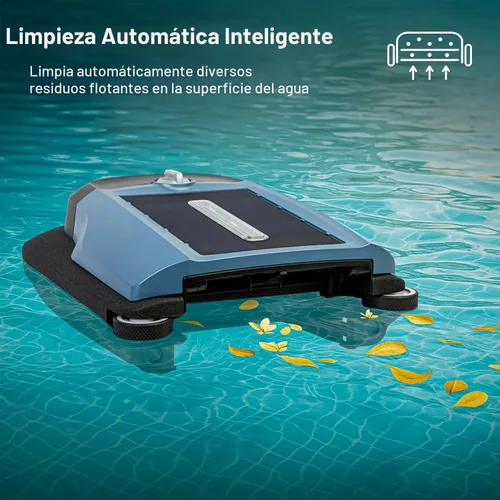 Miniatura 5 de Betta Skimmer robótico flexible para piscinas con energía solar, inalámbrico con modos de limpieza duales, protección de piscina suave al tacto. Azul