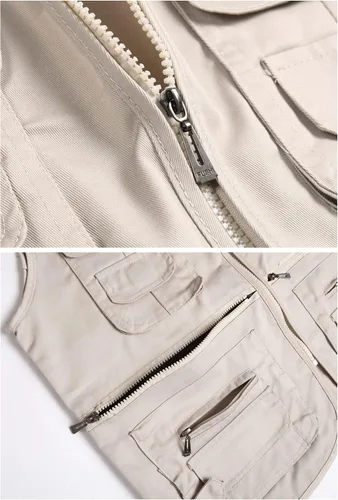 Miniatura 5 de LISUHEPEAL Chaleco de pesca para hombre, verano, trabajo al aire libre, safari, viajes, fotos, chalecos con múltiples bolsillos para hombres