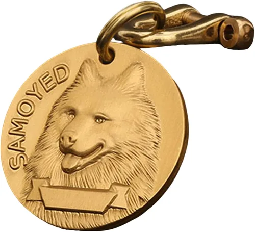 Miniatura 19 de Etiquetas de identificación para mascotas de cobre puro, etiquetas de nombre de perro personalizadas en relieve 3D con letras personalizadas