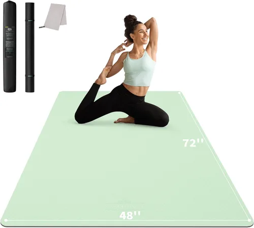 Miniatura 11 de CAMBIVO Esterilla de Yoga Grande (6' x 4'), Alfombrilla de Entrenamiento Extra Ancha para Hombres y Mujeres, Esterilla de Yoga Gruesa de 1/3 y 1/4