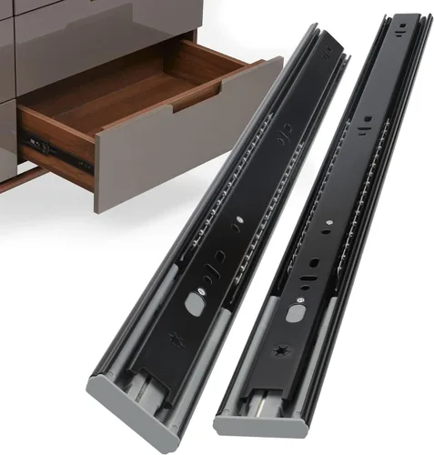 homdiy 10 pares de correderas de cajón de cierre suave de 18 pulgadas, color negro, extensión completa, resistente, rodamientos de bolas de montaje