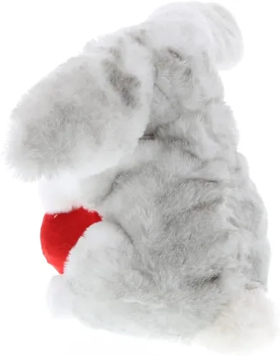 Miniatura 3 de DolliBu I Love You - Conejo gris de peluche de San Valentín, lindo animal de peluche suave con corazón rojo, regalo para el día de San Valentín