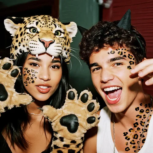 Miniatura 3 de Tatuajes temporales con estampado de leopardo, 6 hojas de calcomanías realistas de piel de leopardo para adultos y niños, perfectas para Halloween