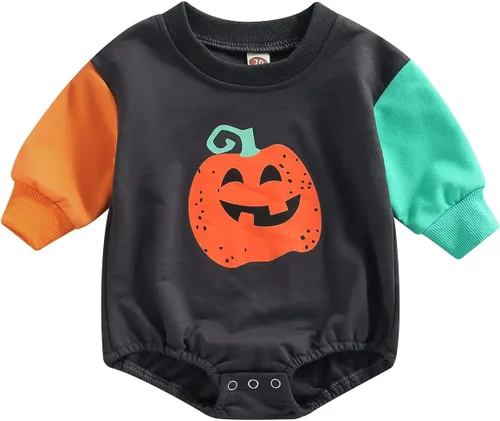 Miniatura 95 de Ropa de Halloween para bebé niña, sudadera con estampado de calabaza, mameluco de burbujas, lindo traje de Acción de Gracias de otoño