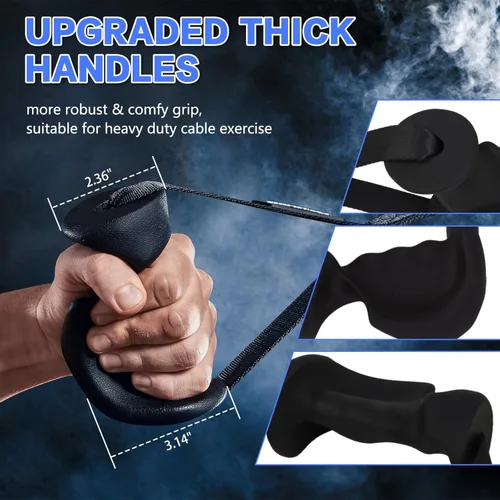 Miniatura 2 de HXD-ERGO Mangos ergonómicos de ejercicio para accesorios de máquina de cable, pilates, entrenamiento de fuerza, bandas de resistencia resistentes