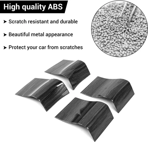 Miniatura 4 de Hoolcar Cubierta de ABS para manija de puerta interior, accesorios para Ford F150 2015-2020, grano de madera negro