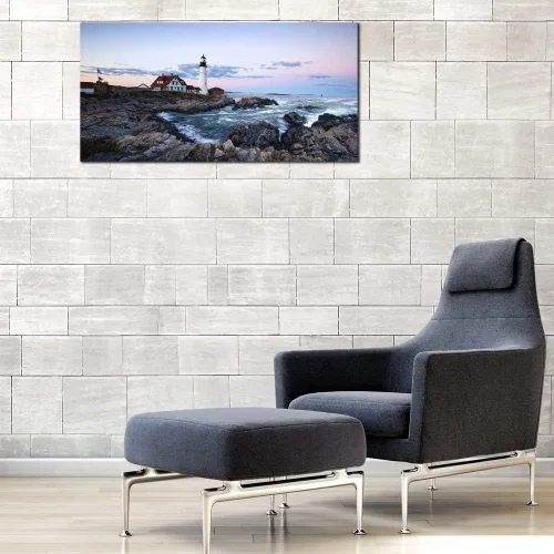 Miniatura 8 de Wieco Art Portland Lighthouse - Lienzo decorativo para pared, diseño de paisaje marino, puesta de sol, playa, paisaje, pinturas para sala de estar
