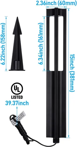 Miniatura 8 de LEONLITE Paquete de 10 luces LED de camino de paisaje de bajo voltaje, luces LED de camino de bolardo, iluminación de paisaje al aire libre de 3 W