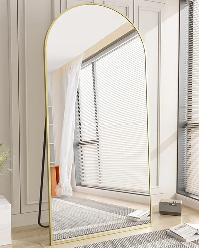 Miniatura 9 de Koonmi - Espejo arqueado de longitud completa de 21 x 56 pulgadas, espejo grande de pie con marco de aleación de aluminio, espejo de cuerpo completo