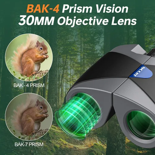 Miniatura 4 de 15x30 Binoculares compactos para adultos y niños - Occer Binoculares de gran vista de alta potencia para observación de aves - Prismáticos ligeros