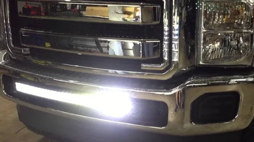 Miniatura 8 de iJDMTOY Barra de luz LED de 20 pulgadas de rejilla inferior compatible con Ford F250 F350 Super Duty 2011-16, incluye (1) barra de luz LED de alta