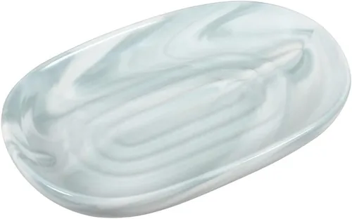 Miniatura 8 de Jabonera de cerámica hecha a mano, jabonera decorativa con texturas únicas de mármol, soporte antideslizante para barra de jabón para baño y cocina