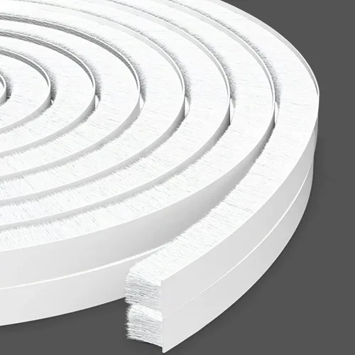 Miniatura 14 de Sello de cepillo de puerta de 33 pies, burlete de fieltro para puertas, burlete para ventanas de gabinete, bloqueador de corrientes de aire Blanco