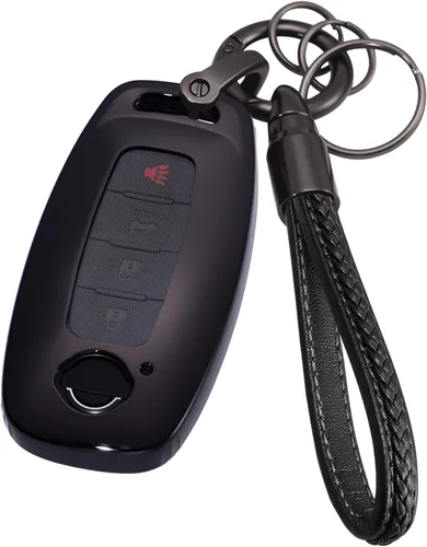 Miniatura 10 de Funda para llavero para Nissan antes de 2023 Altima Maxima Sentra X Trail Patrol Murano Rogue Pathfinder Serena Kicks Armada Versa, negro