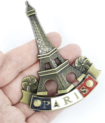 Miniatura 2 de Imán de nevera de metal 3D Torre Eiffel París Francia recuerdo decoración regalo imán nevera imanes