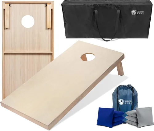 Miniatura 51 de Tailgating Pros Tablas para juego de cornhole - 4 x 2 pies y 3 x 2 pies. Juego de cornhole con estuche de transporte y juego de 8 bolsas de maíz