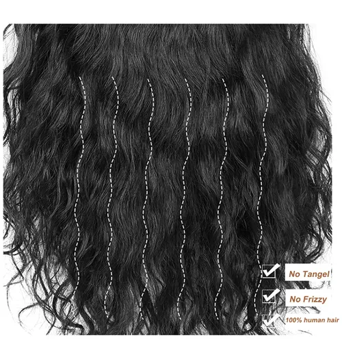 Miniatura 5 de Peluca de cabello humano rizado natural para mujer, con clip, 5.1 x 5.5 in, parte superior plateada, parte izquierda para cubrir pérdida de cabello