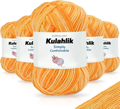 Miniatura 13 de 50g (1x50g) Hilo Acrílico para Crochet y Tejido, Hilo Degradado Colorido, 1 Rollo de Madejas, Hilo Acrílico Multicolor, Perfecto para Proyectos