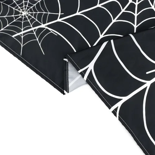 Miniatura 5 de EOBTAIN Cortina de ducha de Halloween, cortina de baño de telaraña aterradora, cortina de baño simple en blanco y negro, cortina de ducha