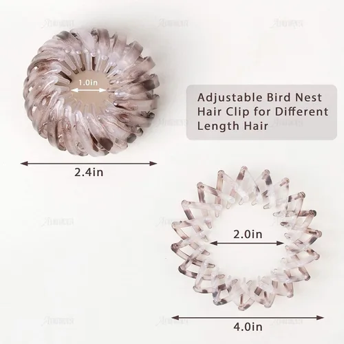Miniatura 5 de AUEAR, Paquete de 7 pinzas para el cabello mágicas de nido de pájaros, accesorios para el cabello para mujer, coleteros para cola de caballo