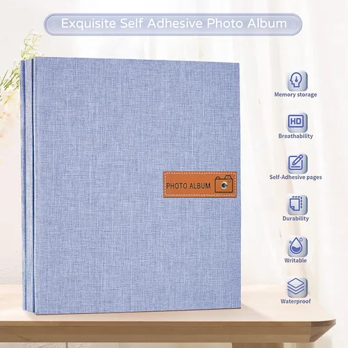 Miniatura 2 de Popotop Álbum de fotos grande autoadhesivo 4 x 6, 5 x 7, 8 x 10, álbum de recortes DIY, libro de fotos, regalos para mamá, familia, bebé y boda