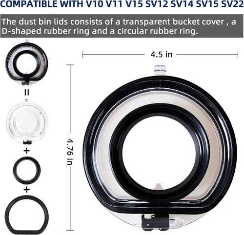Miniatura 2 de Tapa de repuesto del contenedor de polvo para aspiradora Dyson V10 V11 V15 SV12 SV14 SV15 SV22, accesorios de repuesto para la cubierta del cubo