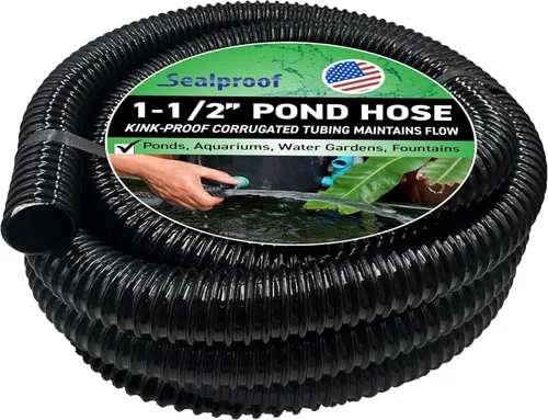 Miniatura 12 de Sealproof Tubo de estanque corrugado de 3/4 de pulgada de diámetro de 3/4 pulgadas de diámetro de diámetro de 20 pies de largo, negro sin
