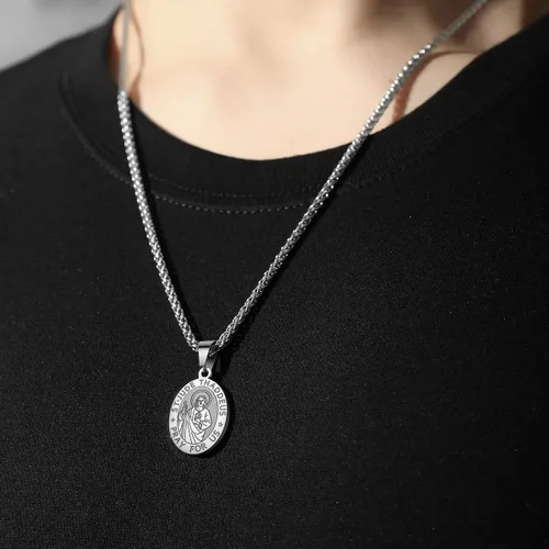 Miniatura 4 de RS Saint St MichaelChristopherJudeBenedictJosephAnthony Medal Necklace for Boys Men 24 In Religious gifts