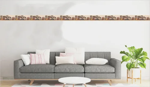 Miniatura 4 de Dundee Deco Papel tapiz para despegar y pegar, DDAZBD9172, diseño retro de borde de pared, diseño retro, 15 pies x 7 pulgadas (15.0 ft x 7.0 in)