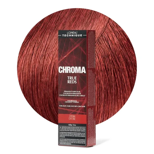 L'Oréal Technique Chroma True Reds Permanent Hair Color - Red Dye For Long-Lasting Color, For Light, Dark and Gray Hair