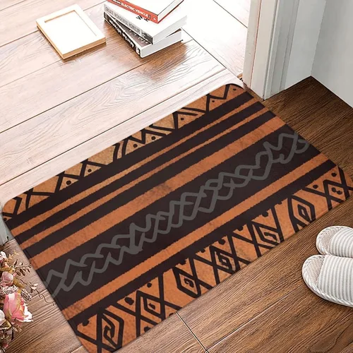 Miniatura 2 de Tapete de tela de barro africano con estampado tribal para puerta delantera, tapete de baño absorbente antideslizante para interiores, para entrada