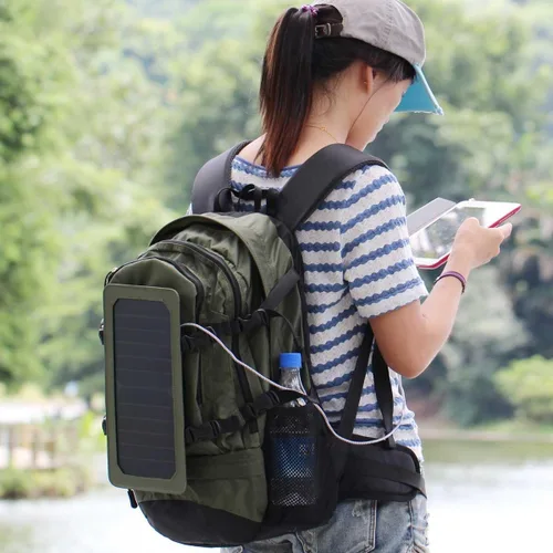 Miniatura 7 de Carga solar del panel solar de la mochila 7W para los teléfonos celulares y la fuente de alimentación del dispositivo 5V