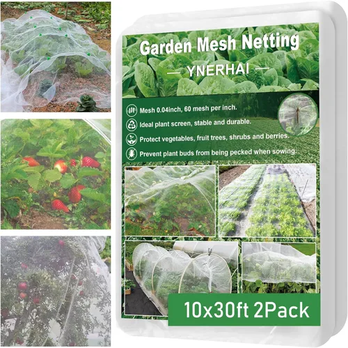 Miniatura 9 de Barrera de malla de jardín de 10 x 25 pies, red de plantas de árboles frutales para vegetales, arbustos de arándanos, cubierta de fila, protección