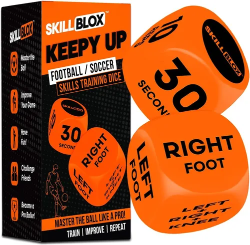 SKILL BLOX Dados de Entrenamiento de Pateo de Fútbol (2 piezas) - Regalos de Fútbol para Niños de 8-12 Juego de Habilidades de Dominios - Accesorios