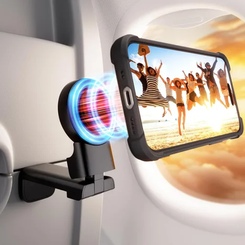 Miniatura 17 de Klearlook - Paquete de 2 soportes universales para teléfono de avión, rotación de 360 grados, soporte de teléfono esencial de viaje para escritorio