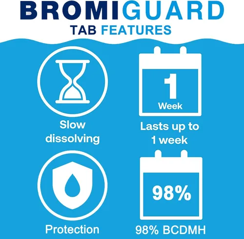Miniatura 3 de BROMIGUARD Tabletas de Bromo de 1 Pulgada 1.8 Libras para Spa Jacuzzi Desinfectante Químico Sanitizante Tabletas de Bromo Tabletas de Bromación