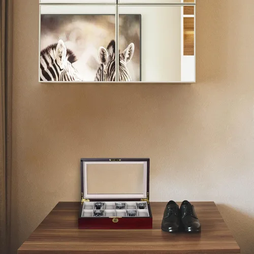 Miniatura 5 de Yescom estuche de madera para relojes, caja organizadora, regalo de Navidad para hombresmujeres
