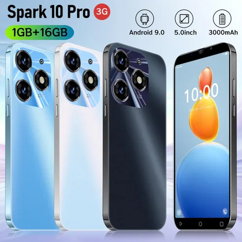 Miniatura 4 de Spark10Pro Teléfono móvil barato, pantalla HD de 5.0 pulgadas, batería de 3000 mAh, 16 GB ROM (expandible hasta 128 GB) Android 9.0 Dual SIM, Negro