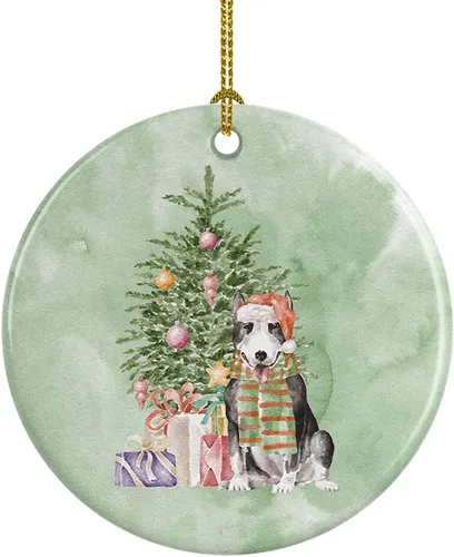 Miniatura 66 de Caroline's Treasures Bulldog, Bulldog inglés #2 y árbol de cerámica adorno colgante para árbol de Navidad, decoración colgante para el hogar