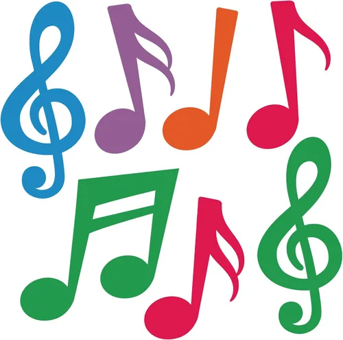 Boao 40 piezas de recortes de notas musicales para decoraciones de fiesta, siluetas de notas musicales para concierto de música, tema de los años