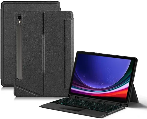 Miniatura 11 de Funda de teclado para Samsung Galaxy Tab S6 Lite de 10.4 pulgadas 2024/2022/2020 con panel táctil, retroiluminación inteligente de 7 colores, funda